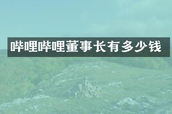 哔哩哔哩董事长有多少钱