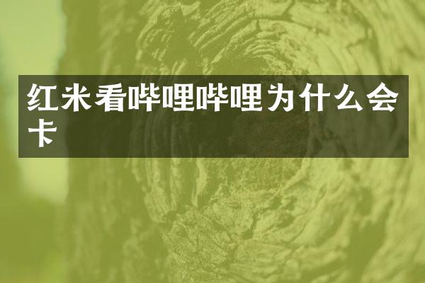 红米看哔哩哔哩为什么会卡