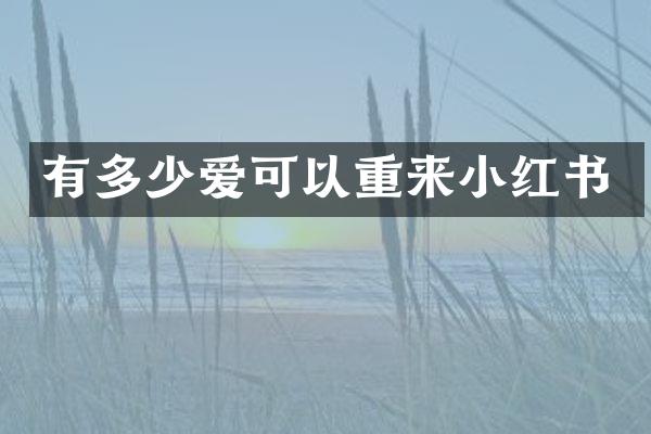 有多少爱可以重来小红书