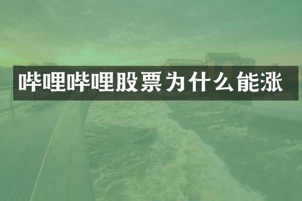 哔哩哔哩股票为什么能涨