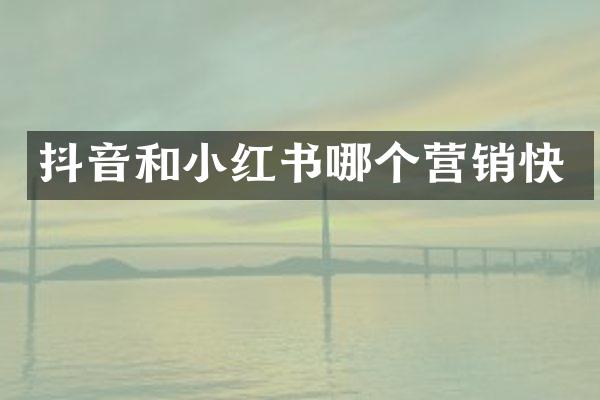 抖音和小红书哪个营销快