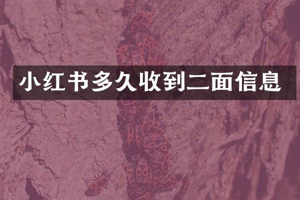 小红书多久收到二面信息