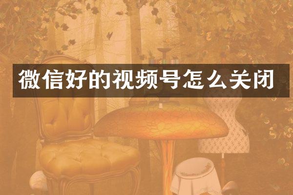 微信好的视频号怎么关闭