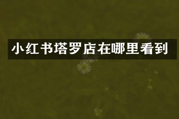 小红书塔罗店在哪里看到
