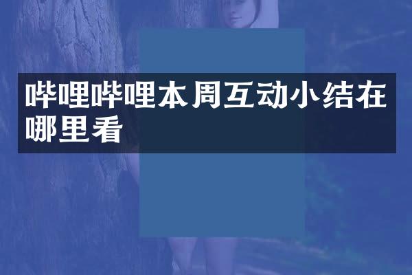 哔哩哔哩本周互动小结在哪里看
