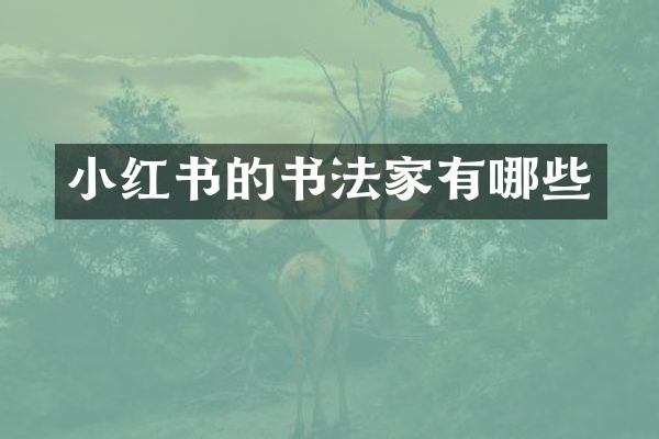 小红书的书法家有哪些