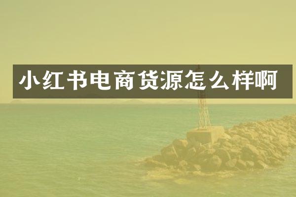 小红书电商货源怎么样啊