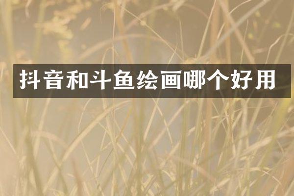 抖音和斗鱼绘画哪个好用