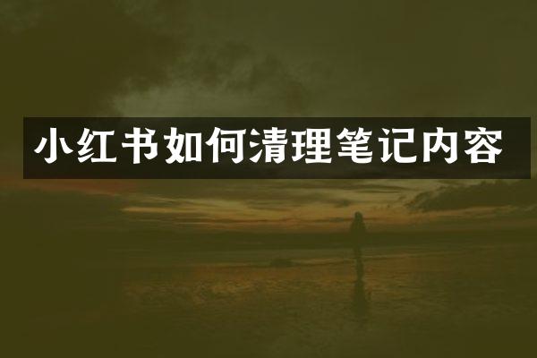 小红书如何清理笔记内容