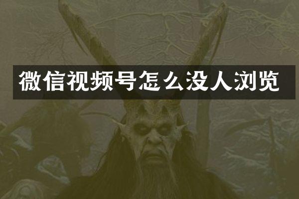 微信视频号怎么没人浏览