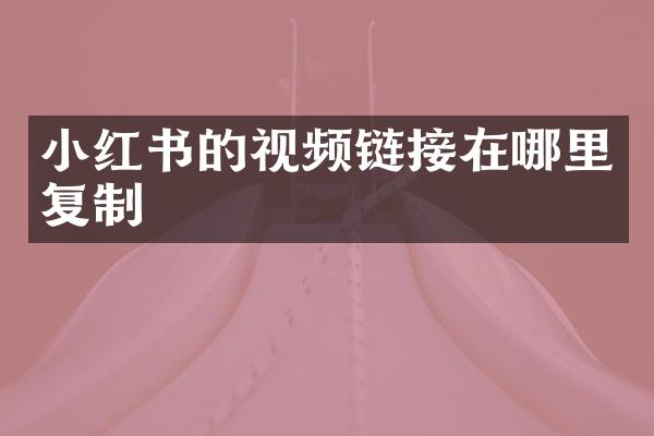 小红书的视频链接在哪里复制