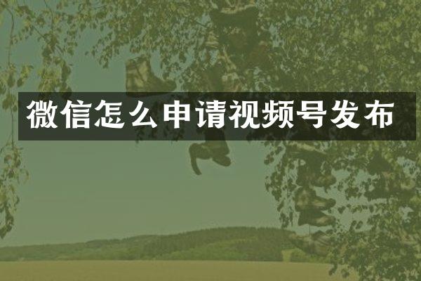 微信怎么申请视频号发布