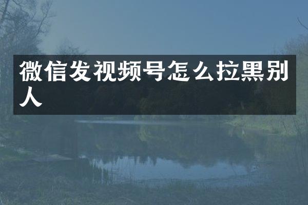 微信发视频号怎么拉黑别人