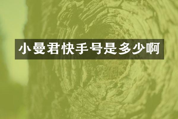 小曼君快手号是多少啊