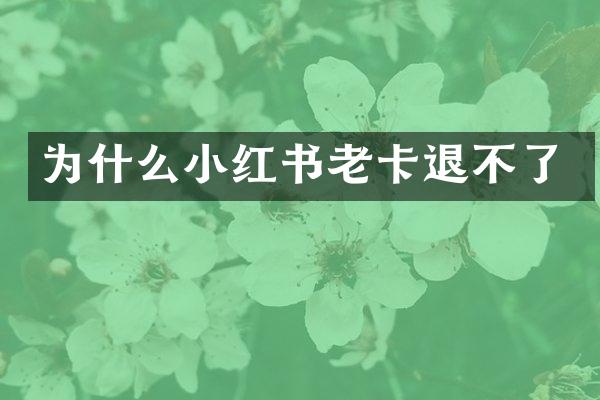 为什么小红书老卡退不了
