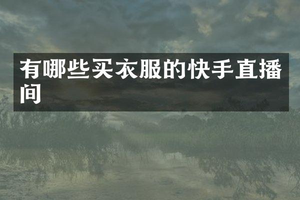 有哪些买衣服的快手直播间