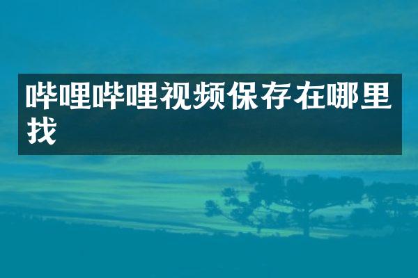 哔哩哔哩视频保存在哪里找