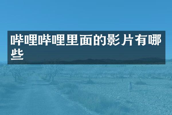 哔哩哔哩里面的影片有哪些