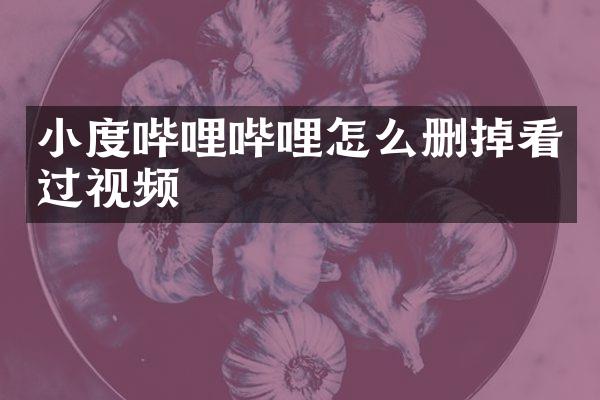 小度哔哩哔哩怎么删掉看过视频