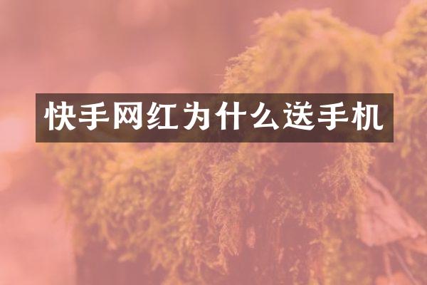快手网红为什么送手机