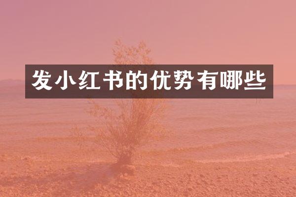 发小红书的优势有哪些