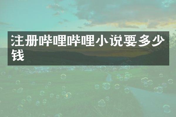 注册哔哩哔哩小说要多少钱