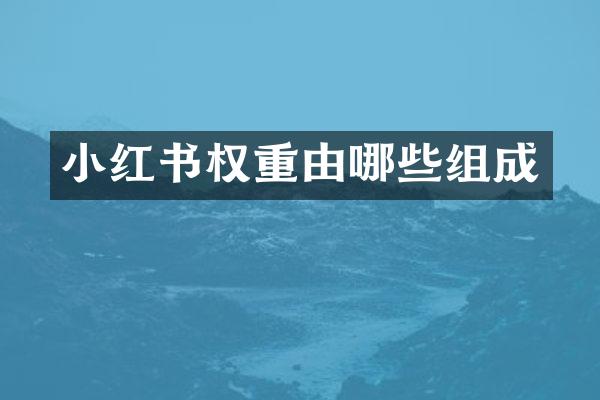 小红书权重由哪些组成