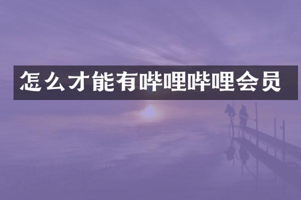 怎么才能有哔哩哔哩会员