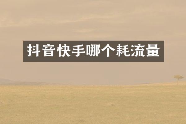 抖音快手哪个耗流量