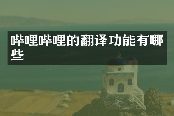 哔哩哔哩的翻译功能有哪些