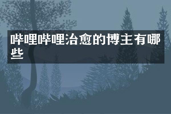 哔哩哔哩治愈的博主有哪些