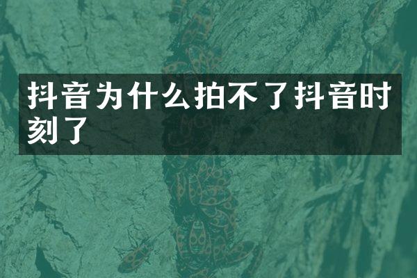 抖音为什么拍不了抖音时刻了
