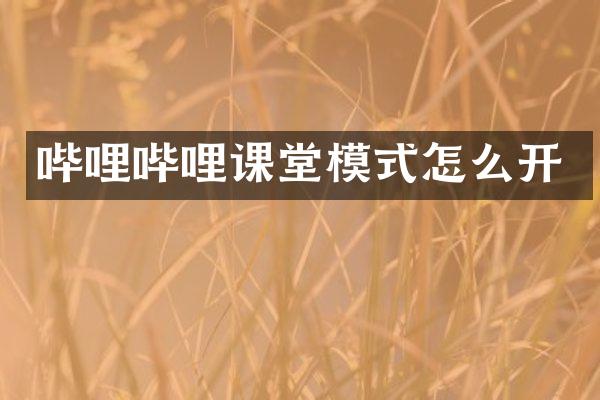 哔哩哔哩课堂模式怎么开