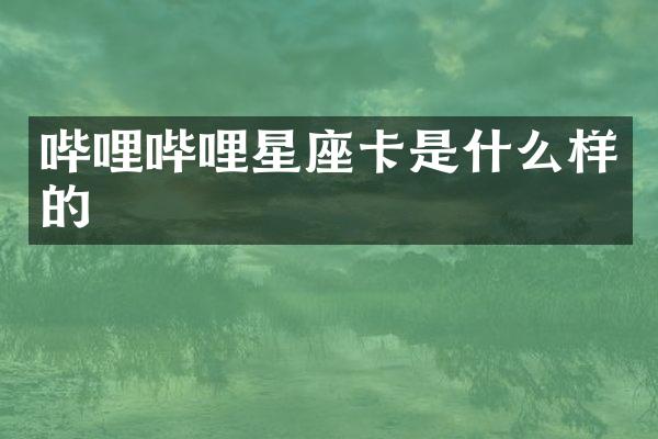 哔哩哔哩星座卡是什么样的