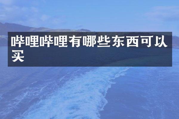哔哩哔哩有哪些东西可以买