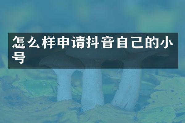 怎么样申请抖音自己的小号