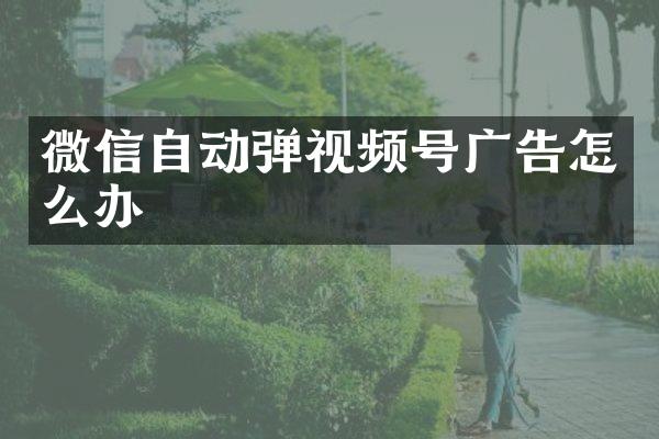 微信自动弹视频号广告怎么办
