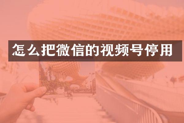 怎么把微信的视频号停用