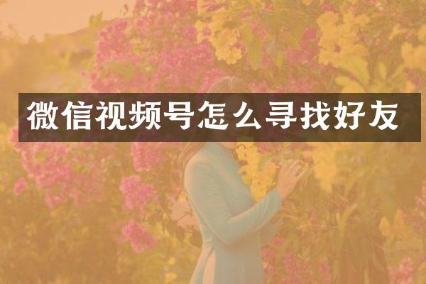 微信视频号怎么寻找好友