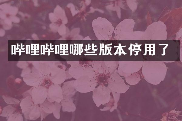 哔哩哔哩哪些版本停用了