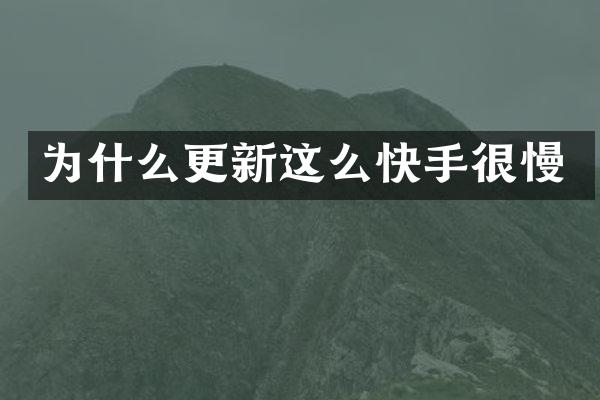 为什么更新这么快手很慢
