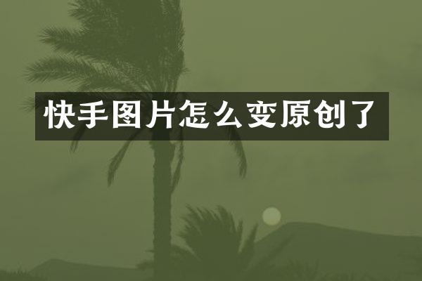 快手图片怎么变原创了