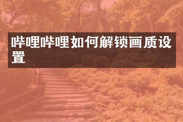 哔哩哔哩如何解锁画质设置