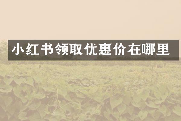 小红书领取优惠价在哪里