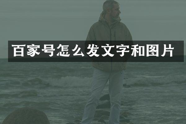 百家号怎么发文字和图片