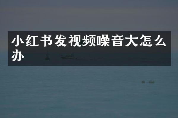 小红书发视频噪音大怎么办