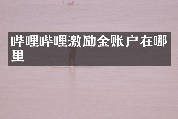 哔哩哔哩激励金账户在哪里