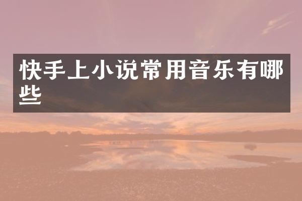 快手上小说常用音乐有哪些