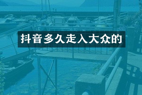抖音多久走入大众的
