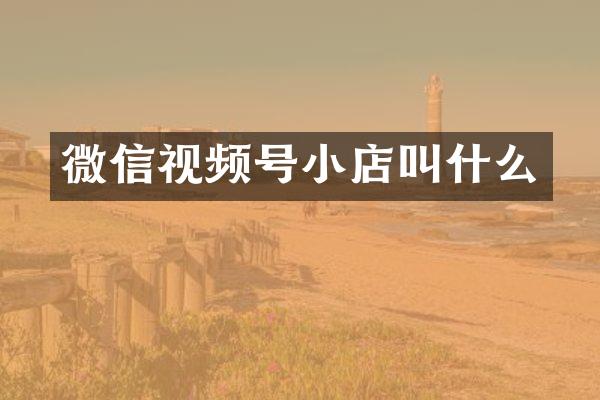 微信视频号小店叫什么